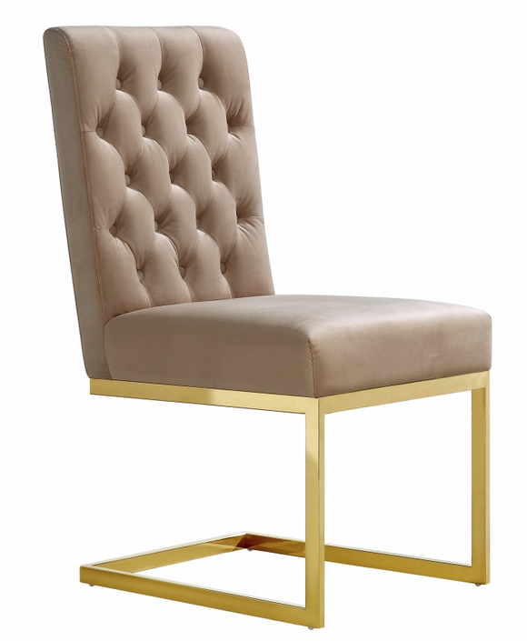 Carnival Dining Chair Beige With Gold Legs