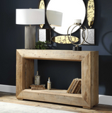 Rectangular Console Table made of Elm Wood with an opening 