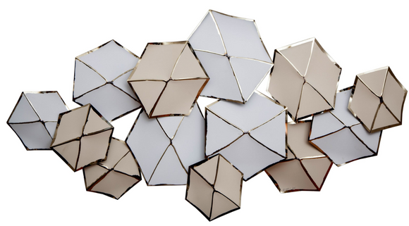 Brass Wall art with overlapping shapes