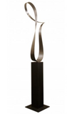 a satin finished stainless steel freestanding sculpture