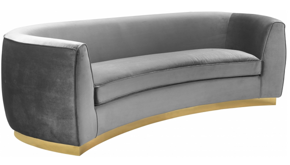 The Shell Curved Sofa Grey/Gold