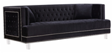 The Mauldin Modern Sofa Collection will take your home or office from ordinary to extraordinary. The nailhead trim, tufting, and acrylic legs come together to make the Mauldin collection a must have. This collection comes in four colors to better suit your design taste. Features beautifully tufted velvet upholstery with a custom nail head design and clear acrylic legs. This collection is guaranteed to be the highlight of any home.
