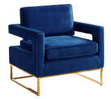 Helena Velvet Modern Accent Chair Black