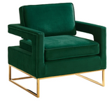 Helena Velvet Modern Accent Chair Black