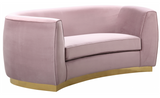 The Shell Curved Loveseat Navy Blue/Gold