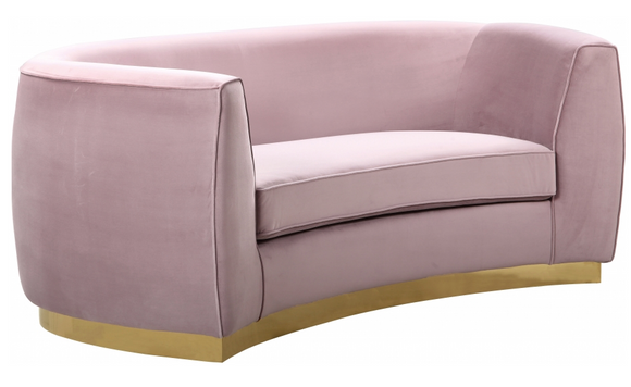 The Shell Curved Loveseat Blush/Gold
