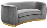 The Shell Curved Loveseat Navy Blue/Gold