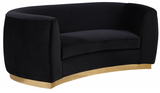 The Shell Curved Loveseat Grey/Gold