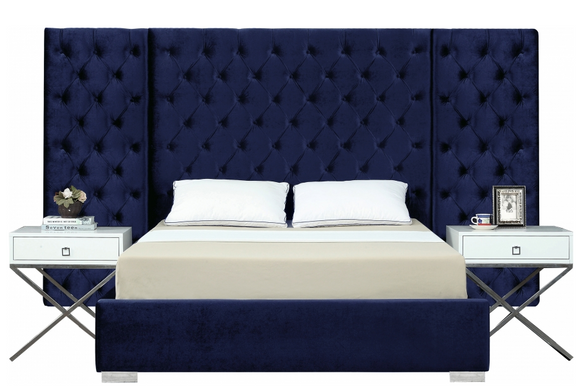 The Abundance Modern Bed is covered in Svelte velvet, it covers each inch of this magnificently styled bed, lending it a bit of softness and glamour. The bold headboard is heavily button tufted for a regal and sophisticated look, and it's padded, so you can rest your back against it while you read or watch TV. The full-framed base is modish and sleek and provides sturdy support for the mattress of your choice.