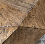 Onyx II Wood Geometric Coffee Table Natural Finish