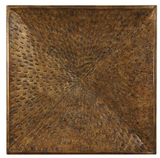 Shedd Metal Wall Art has an organic modern flair. Beveled iron with pierced accents throughout, finished in a hand applied heavily antiqued bronze.
