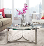 Concentric Chrome and Glass Coffee Table