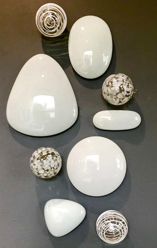 Stone and Sphere Glass Wall Decor Art