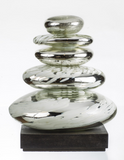 Plated Glass Stacked Stones on Base