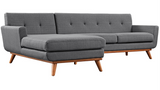 Ronald Mid Century Modern Sectional Beige Left/Right Facing