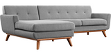 Ronald Mid Century Modern Sectional Blue Left/Right Facing