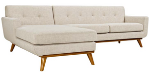 Ronald Mid Century Modern Sectional Beige Left/Right Facing