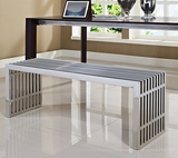 Astrid II Modern Stainless Steel Bench Large