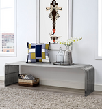 Piper Modern Stainless Steel Curved Bench