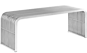 Piper Modern Stainless Steel Curved Bench