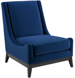 Darby Velvet Accent Chair Blue