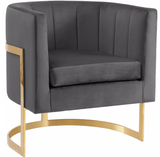 Celeste Modern Accent Chair Green With Gold Base