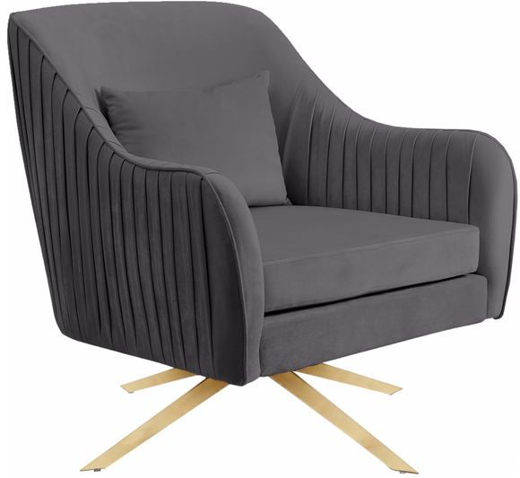 Pleat Modern Swivel Chair Grey