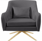 Pleat Modern Swivel Chair Grey