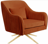 Pleat Modern Swivel Chair Green
