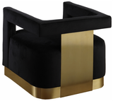 Boxy Modern Chair Black With Gold Accents
