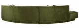 Curvy Modern 2 pc Sectional Sofa Olive Green