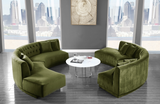 Curvy Modern 2 pc Sectional Sofa Olive Green