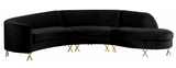 S Curve Modern Sectional Black
