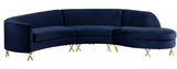 S Curve Modern Sectional Black
