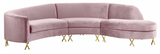 S Curve Modern Sectional Black