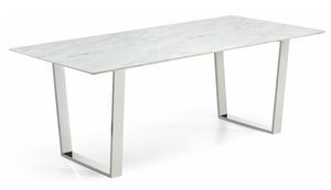 Carnival Stone Dining Table Chrome Base