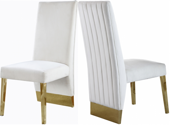 Valor Dining Chair S/2 Cream/Gold