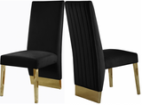 Valor Dining Chair S/2 Grey/Gold
