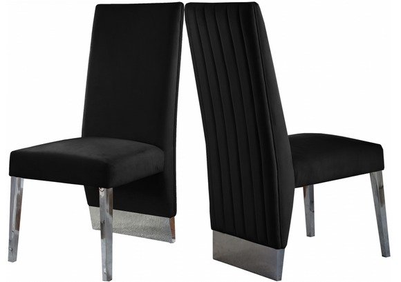 Valor Dining Chair S/2 Black/Chrome