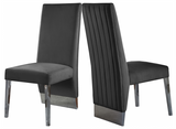 Valor Dining Chair S/2 Grey/Chrome