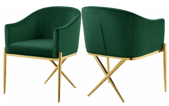 Cavali Dining Chair Gold Green