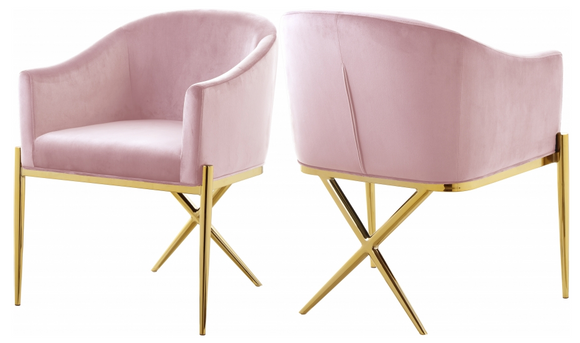 Cavali Dining Chair Gold Pink