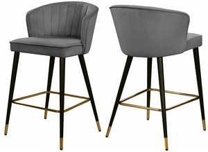 Shelly Modern Counter Stool S/2 Grey
