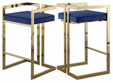 S/2 Givency Modern Counter Stool Grey/Gold