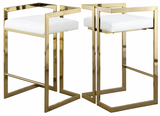 S/2 Givency Modern Counter Stool Pink/Gold