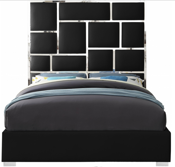 Boxx Modern Chrome Bed Black
