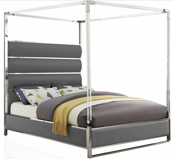 Bliss Modern Acrylic Canopy Bed Grey