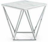 Felton Marble Side Table With Chrome Base
